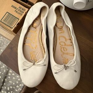 Sam Edelman Cream Ballet Flats with Bow
